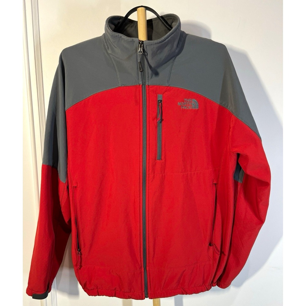 The North Face Summit Series Jacket Mens XL Red Gray Softshell Windstopper TNF